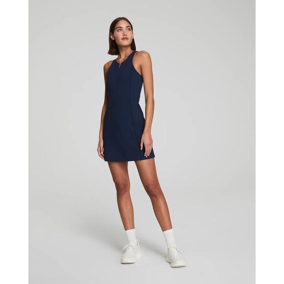 Spanx Zip Front Dress Timeless Navy Medium Activewear Outdoors Athletic Sporty - Picture 1 of 12